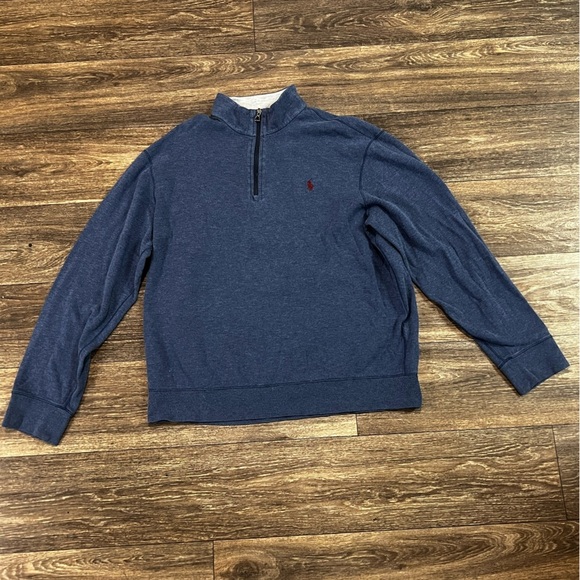 Polo Ralph Lauren Performance 1/4 Zip Mens Pullover Sweater Navy - Picture 1 of 5